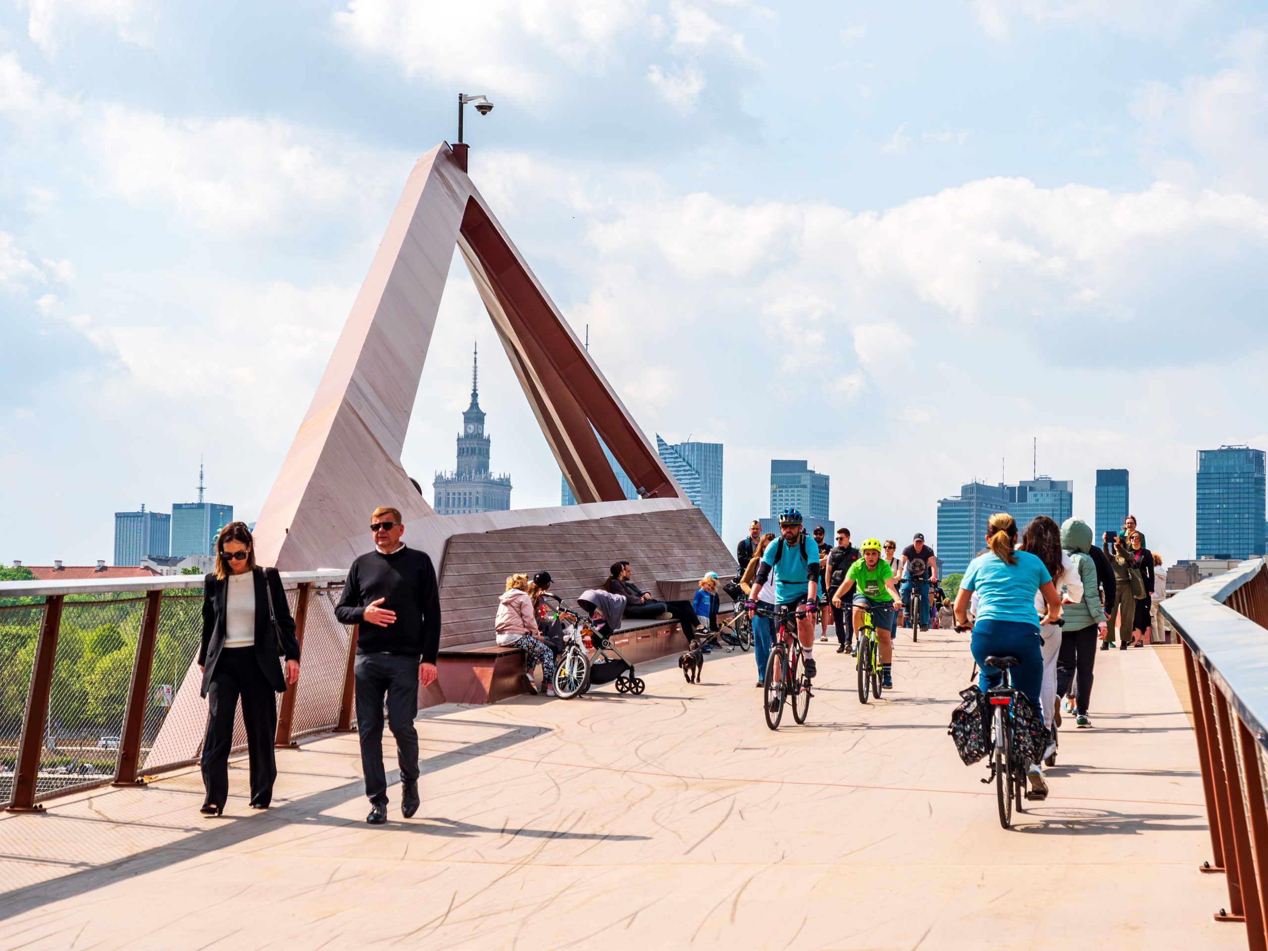 Pedestrian and cyclists bridge on the Vistula River